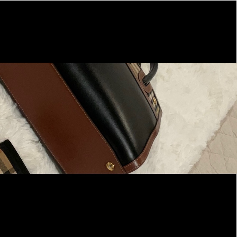 Burberry Black & Brown Plaid Tote Bag - Picture 8 of 8